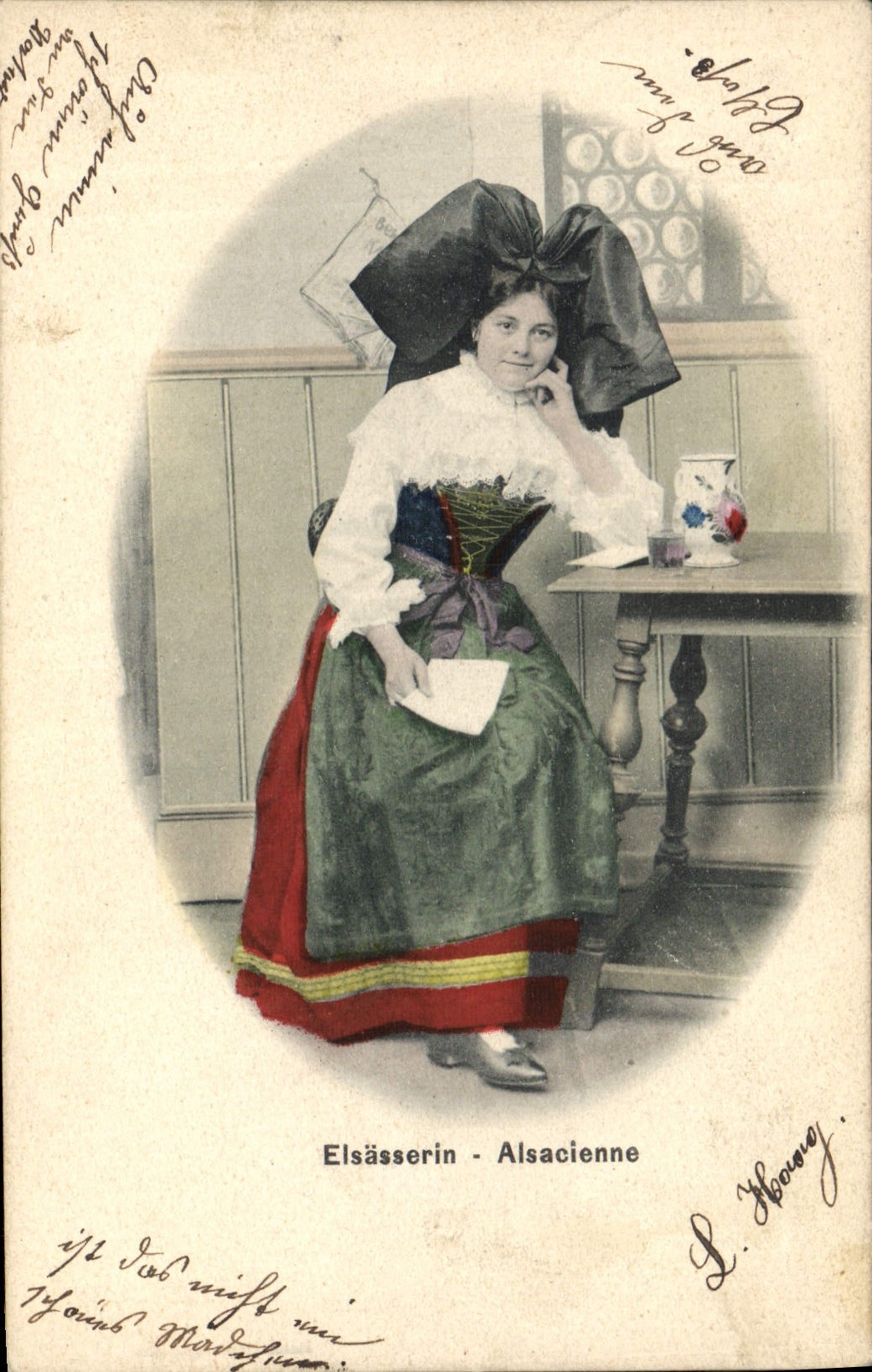 CPA Folklore Alsace Alsacienne
