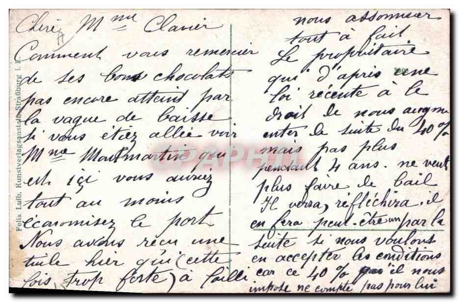 CPA Folklore Alsace Lorraine — Verso