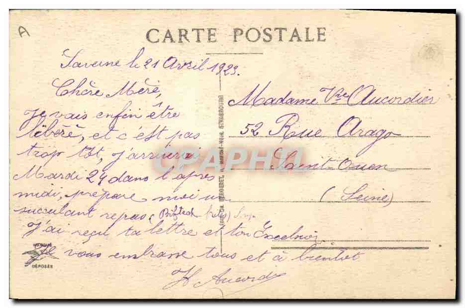 CPA Folklore Alsace Alsacienne — Verso