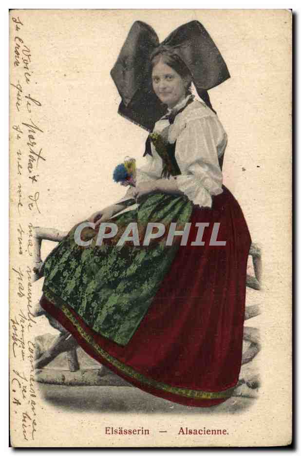 CPA Folklore Alsace Alsacienne