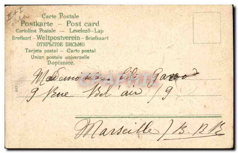 CPA Fantaisie Fleurs Enfant  — Verso