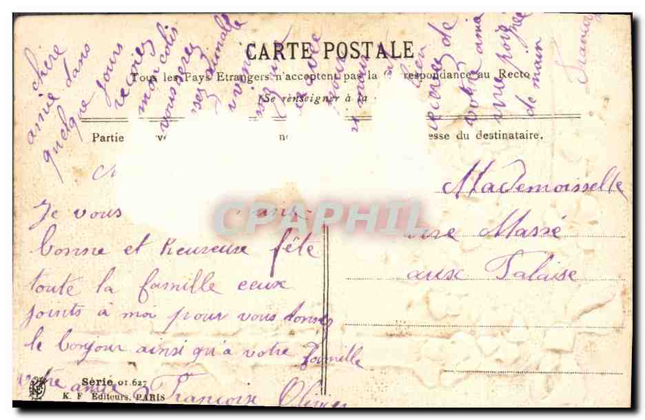CPA Fantaisie Fleurs  — Rückseite