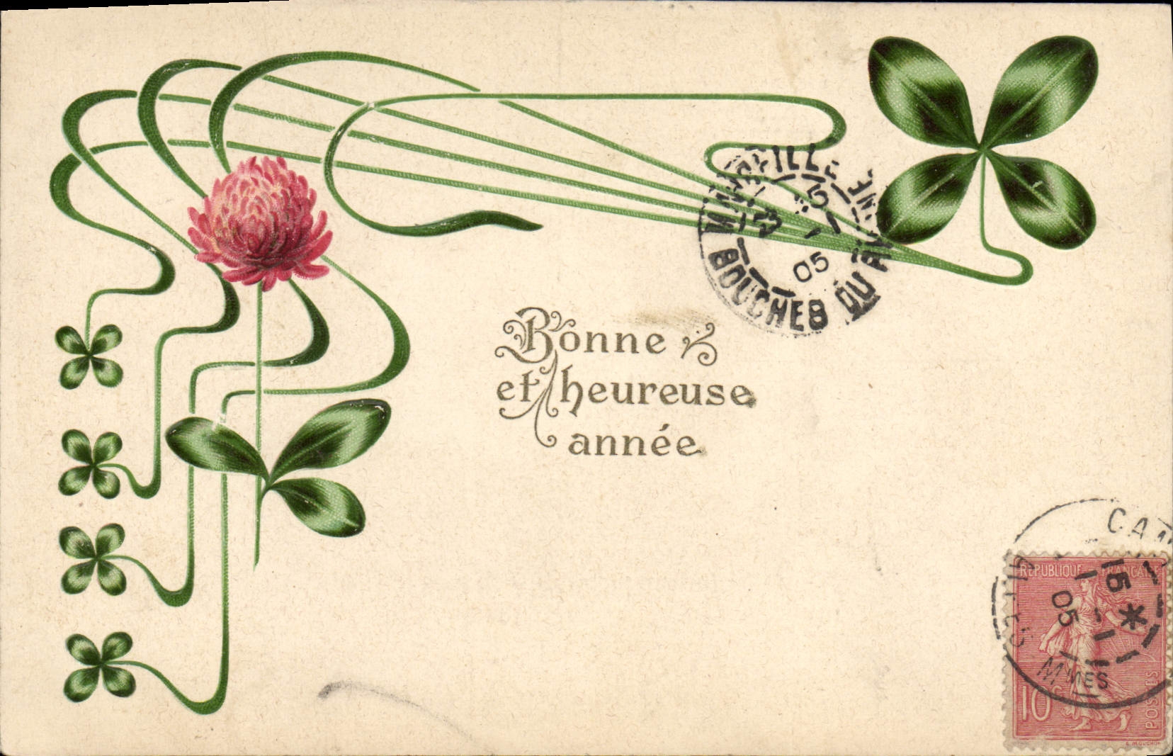 CPA Fantaisie Fleurs Trefle 