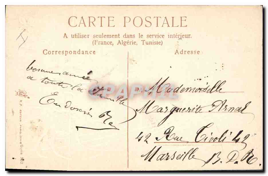 CPA Fantaisie Fleurs Trefle  — Rückseite