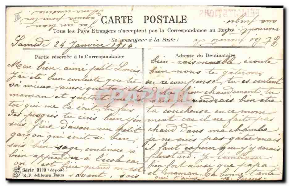 CPA Fantaisie Fleurs Enfant  — Verso