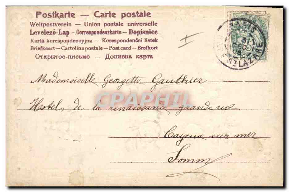 CPA Fantaisie Fleurs  — Verso