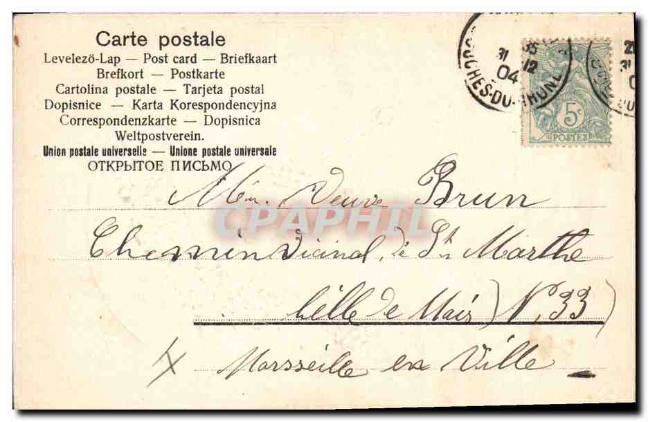 CPA Fantaisie Fleurs Parapluie — Rückseite