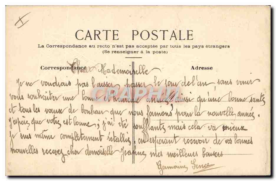 CPA Fantaisie Bonne Annee  — Rückseite
