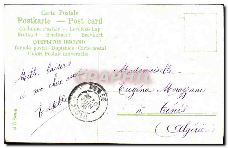 Violette en pot — 'Petites fleurs parlez pour moi' — J.C. Paris — Rückseite