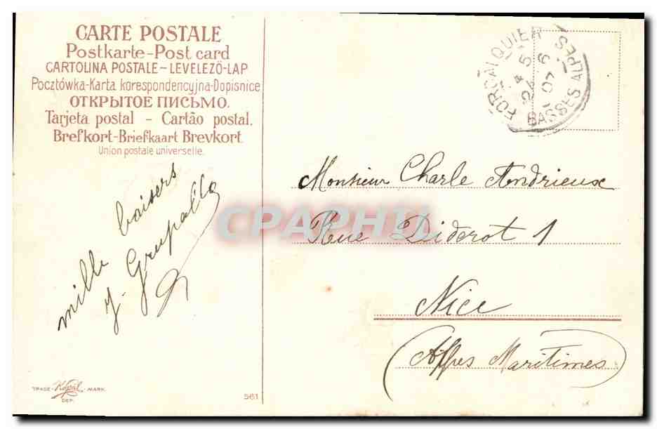 CPA Fantaisie Fleurs Trefles  — Verso
