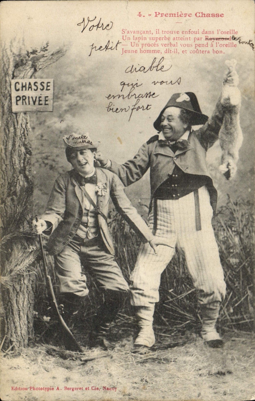 CPA Fantaisie Enfant Premiere chasse Chasseur 