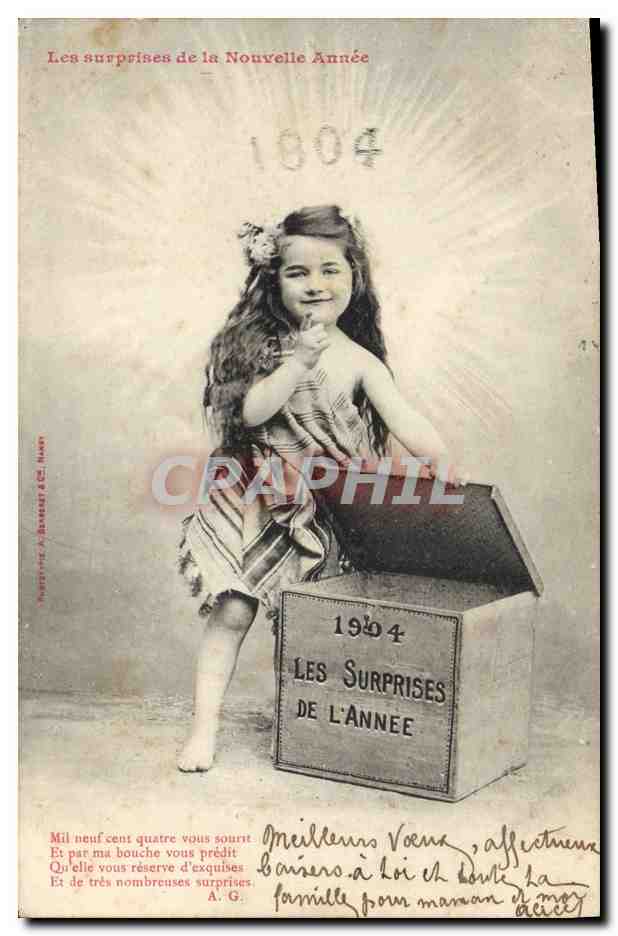 CPA Fantaisie Enfant Annee 1904 Les surprises de la nouvelle annee 