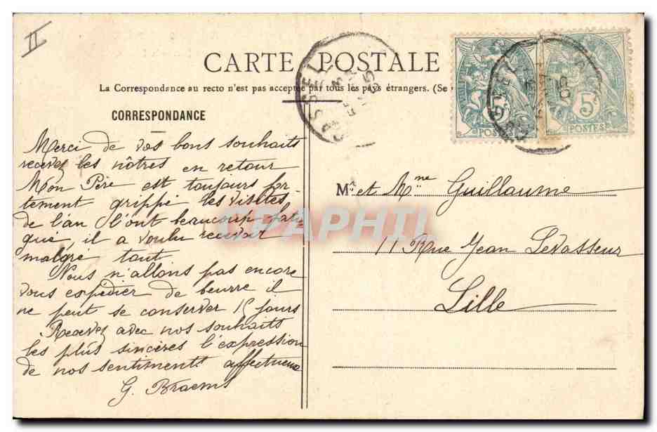 Tod und Kind — Jahr 1905 — Phototype A. Benenet & Cie, Nancy — Rückseite