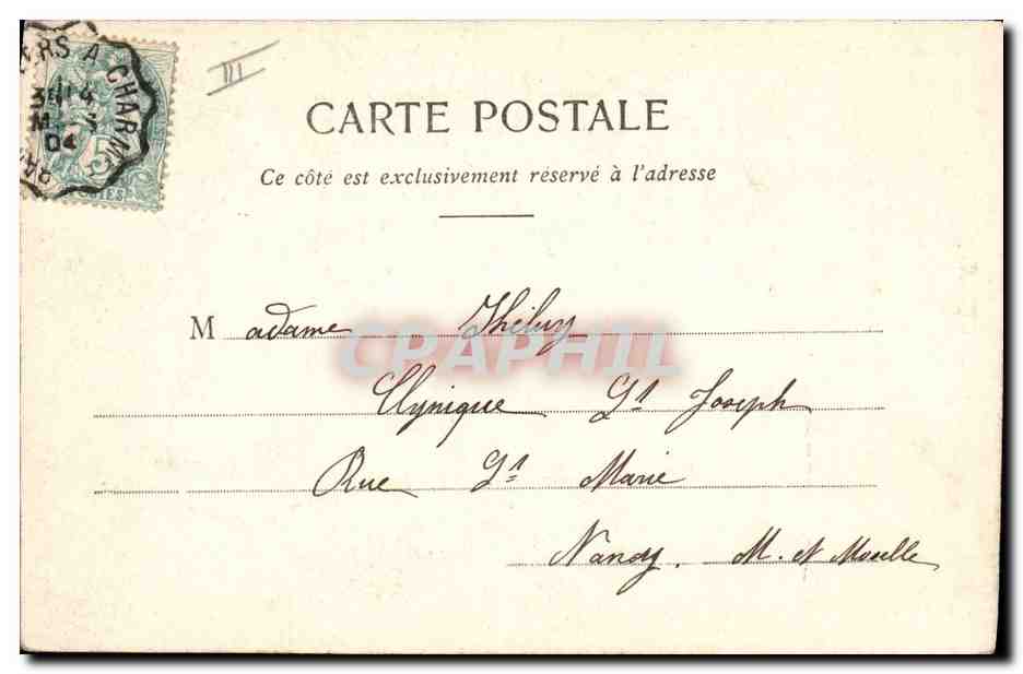 Le Thermomètre du Ménage — scène hivernale avec couple — Phototype A. Barbeau à Nancy — Reverso