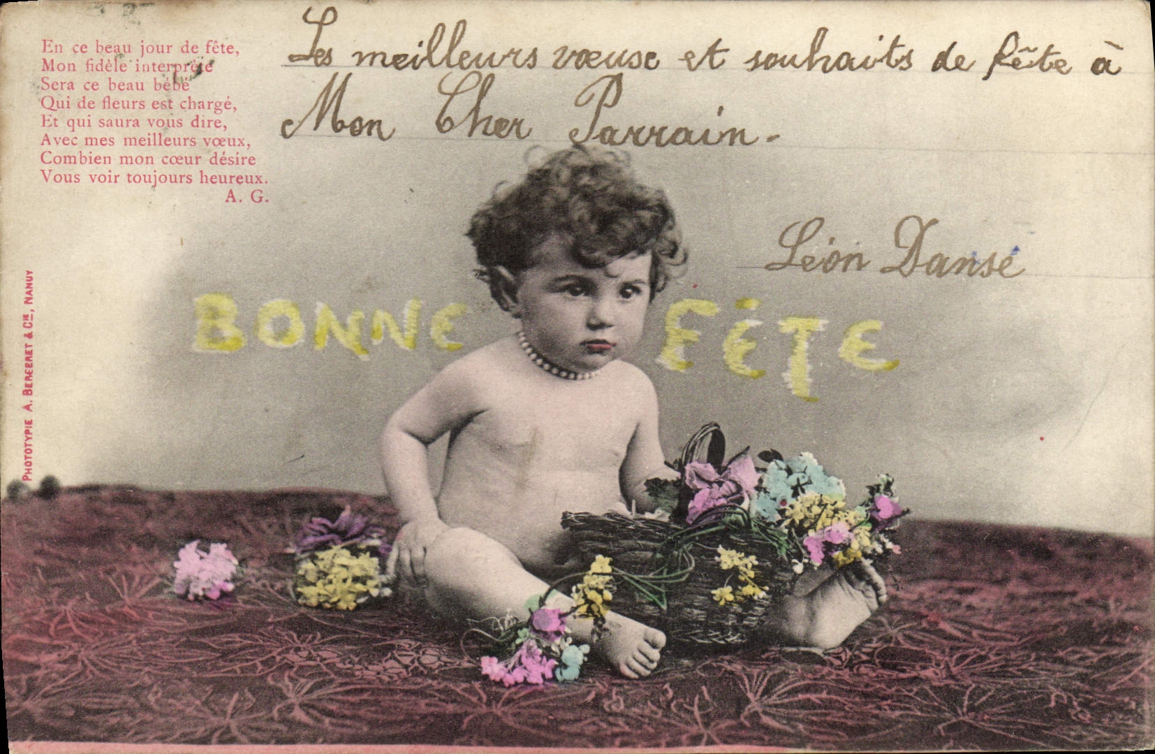 CPA Fantaisie Enfants Enfant Bonne fete