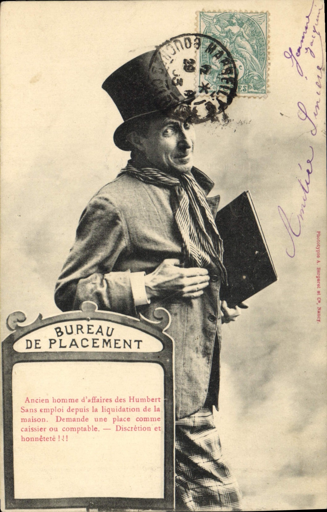Ancien homme d'affaires — Bureau de Placement — Photographe A. Bougues et Cie, Nancy