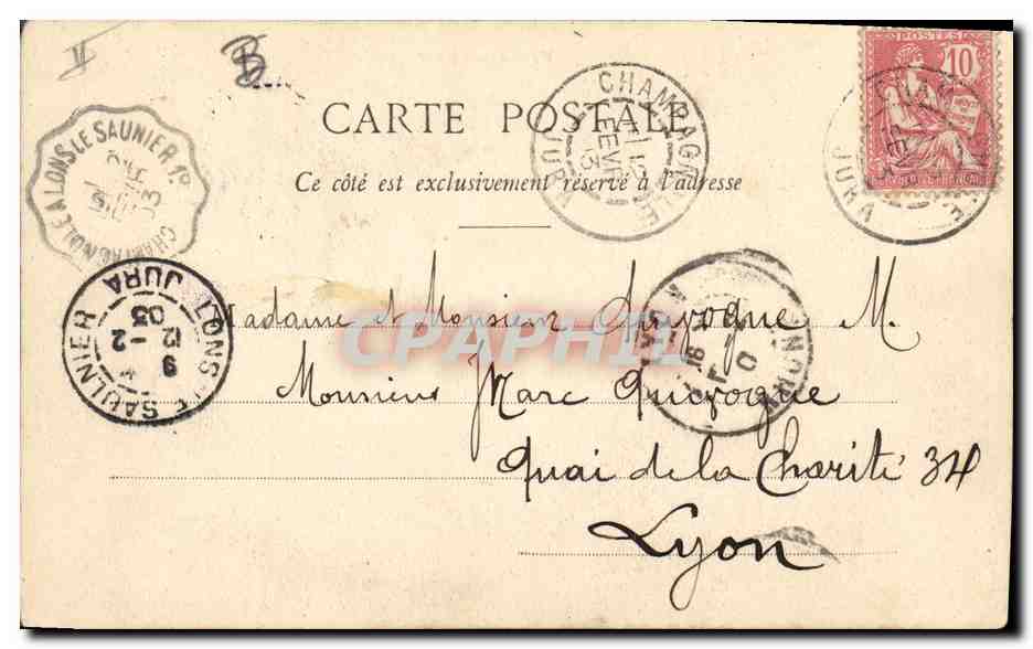 Due donne con calici — Fraternità — Nantes, serie CPAPHIL — Verso
