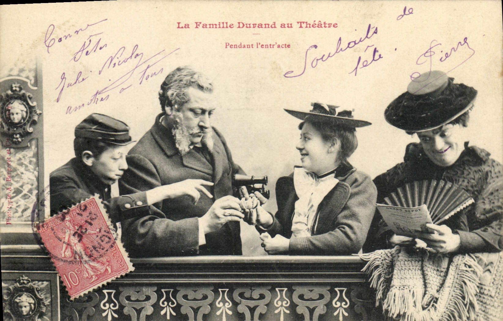 La Famille Durand au Théâtre — Pendant l'entr'acte — Phototypie A. Besnard