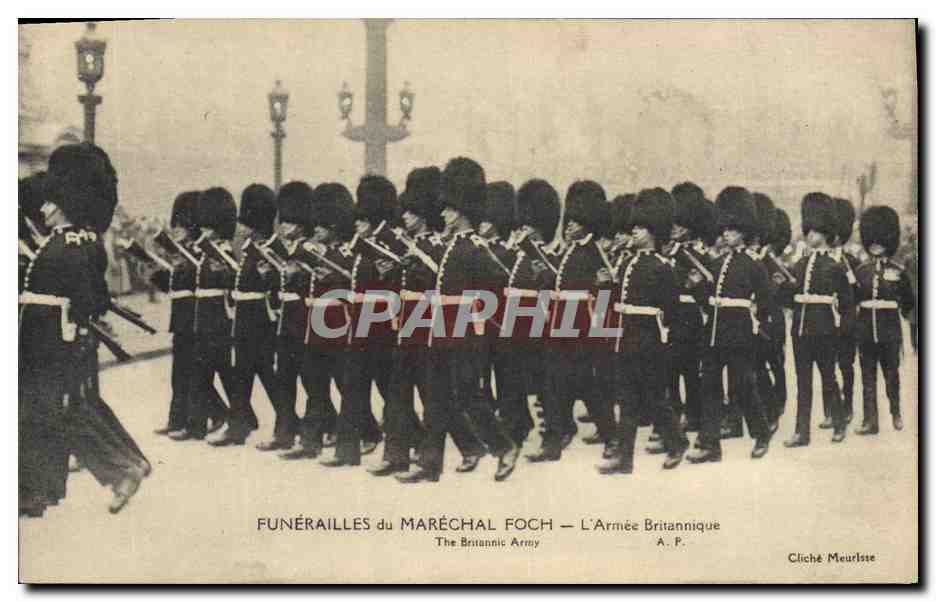 CPA Funerailles du Marechal Foch L'armee Britannique 