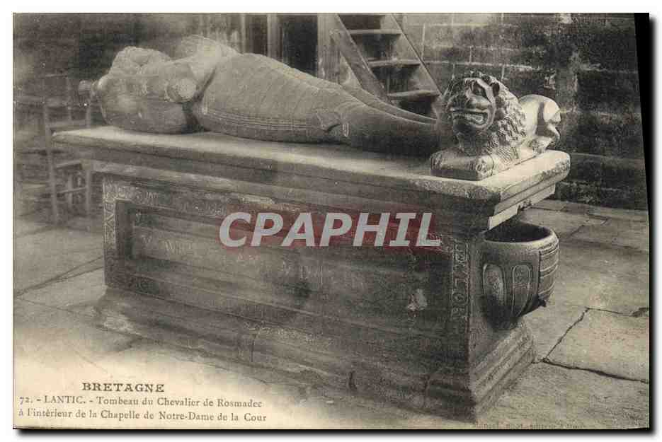 CPA Bretagne Lantic Tombeau du Chevalier de Rosmadec a l'interieur de la chapelle de Notre Dame de la Cour Lion 