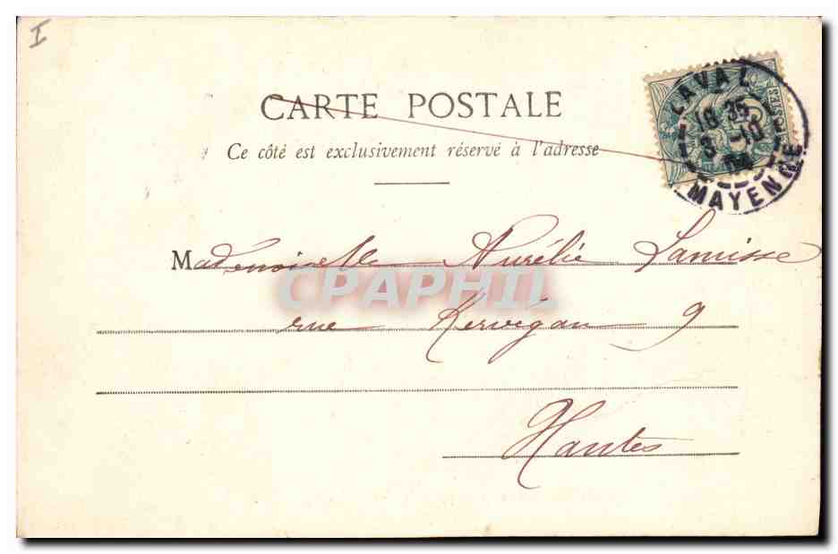 CPA Tombeau de l'eglise de la Chapelle Rainsouin Mayenne  — Rückseite