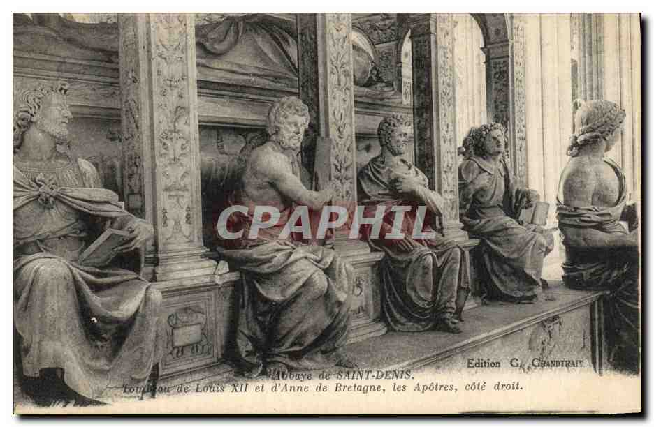 CPA Abbaye de Saint Denis Tombeau de Louis XII et d'Anne de Bretagne les Apotres 