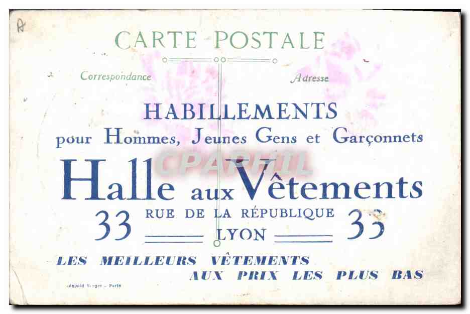 Femme et enfant avec chien — illustration de T. Salle — Le Colley — Verso