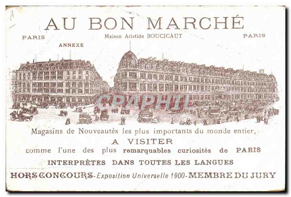 Chien et chats devant une porte — Au Bon Marché — Maison Aristide Boucicaut — Reverso