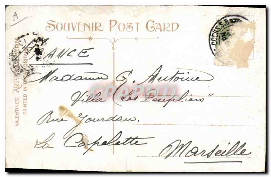 CPA Chien Chiens Chiot Franco British Exhibition London 1908 Salutation — Verso