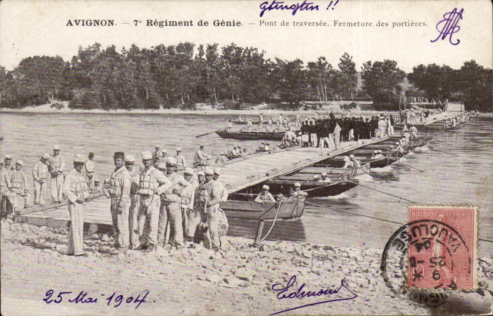 Avignon — 7e Régiment de Génie — Pont de traversée. Fermeture des portières.