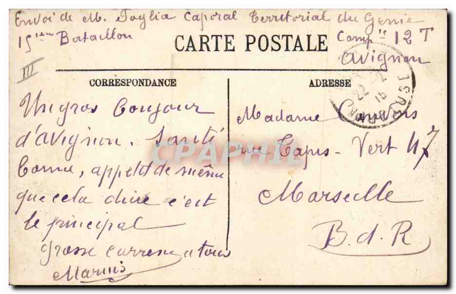 Avignon — Militärgenius — Pontage-Manöver — LL — Rückseite