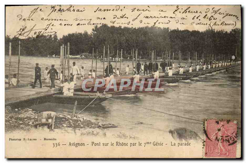 Avignon - Bridge over the Rhône by the 7th Engineers - The Parade
