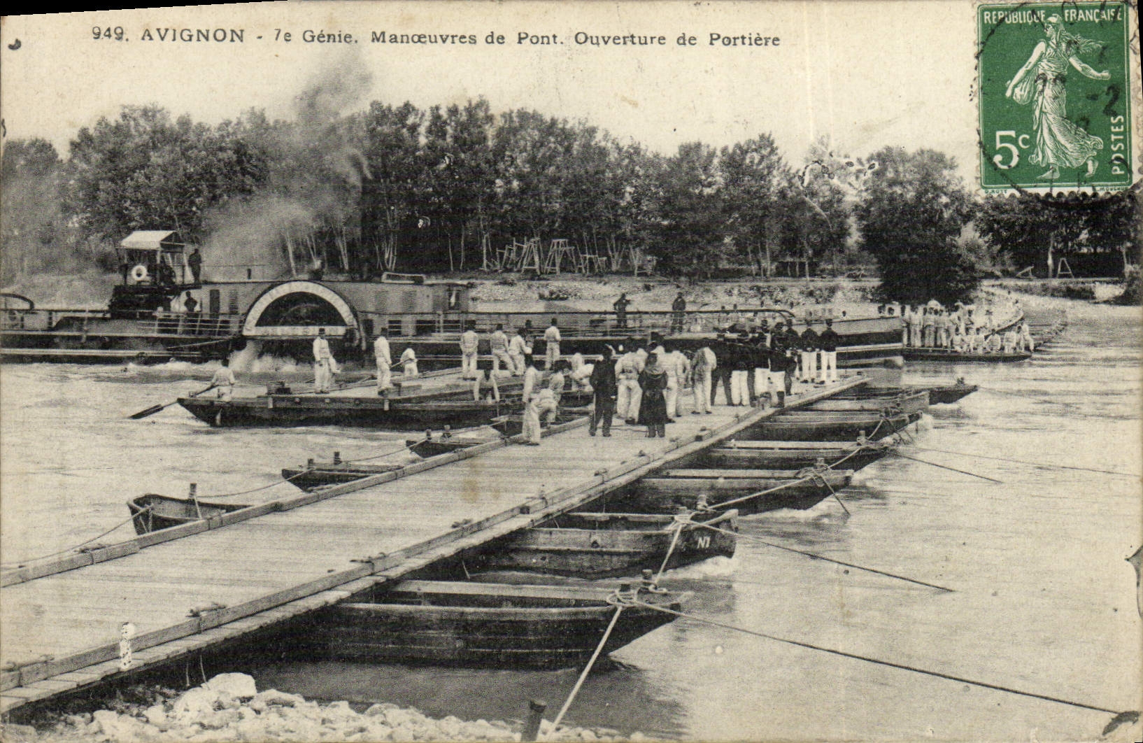 CPA Militaria Avignon 7eme Genie Manoeuvre de pont Ouverture de portiere