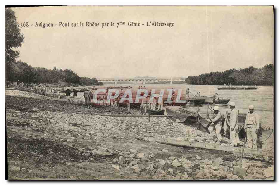 Avignon — Brücke über den Rhône durch das 7. Génie — L'Atérisssage