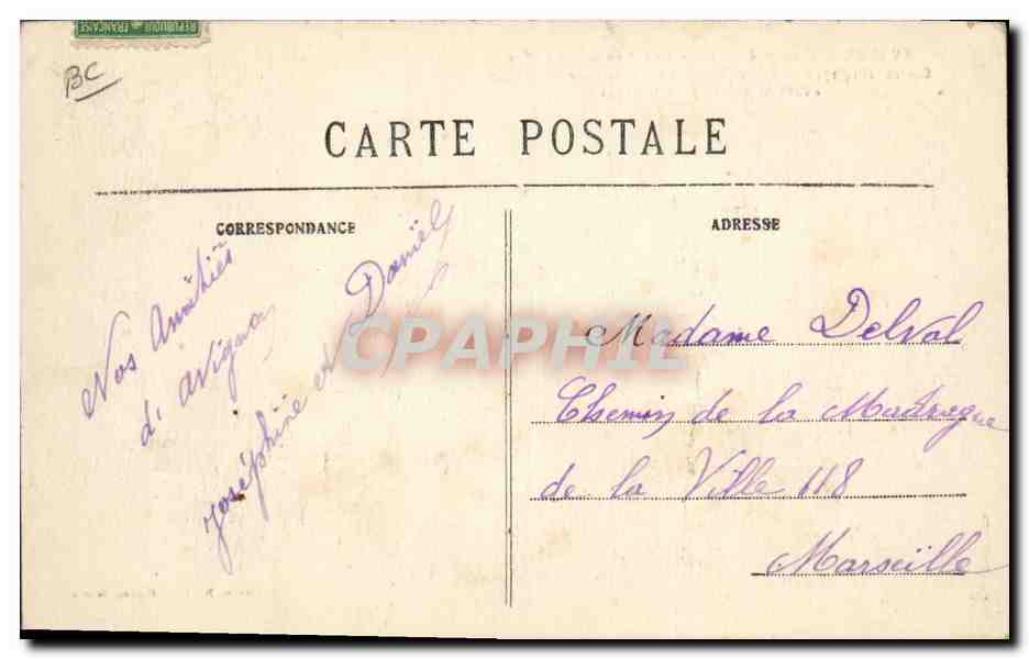 Avignon — Kasernen des 7. Ingenieurregiments — Versammlung in der Cour de la République vor dem Abmarsch zum Front — Krieg 1914-1915 — Rückseite