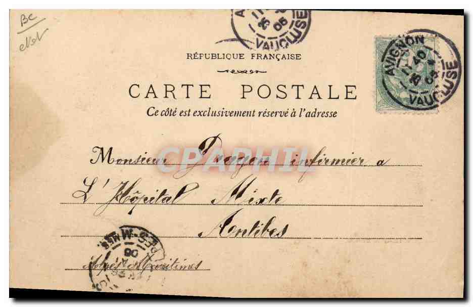 CPA Militaria Avignon Allees de l'Oulle Exercices des recrues — Rückseite
