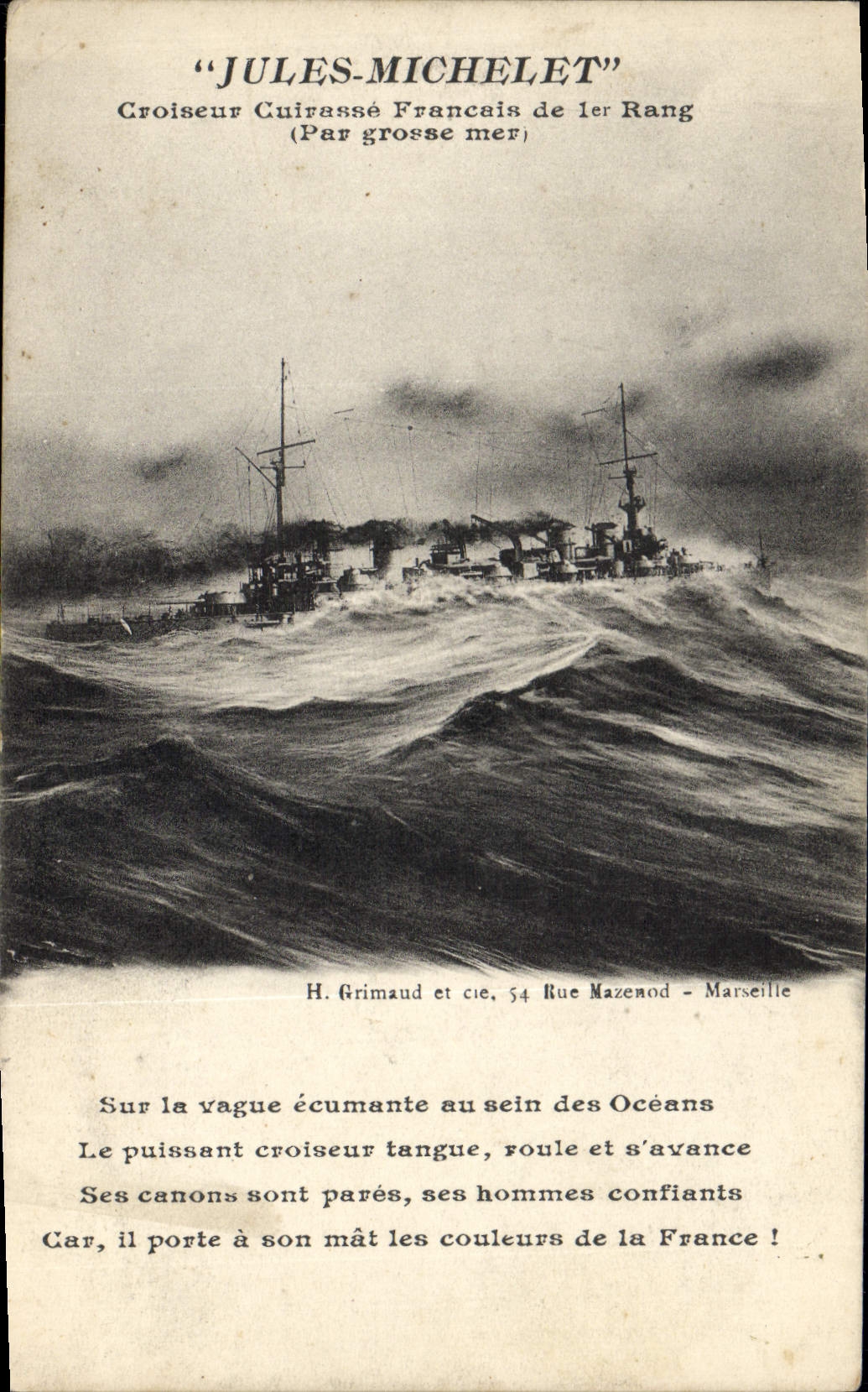 Croiseur cuirassé Jules Michelet — H. Grimaud et cie, 54 Rue Mazenod - Marseille
