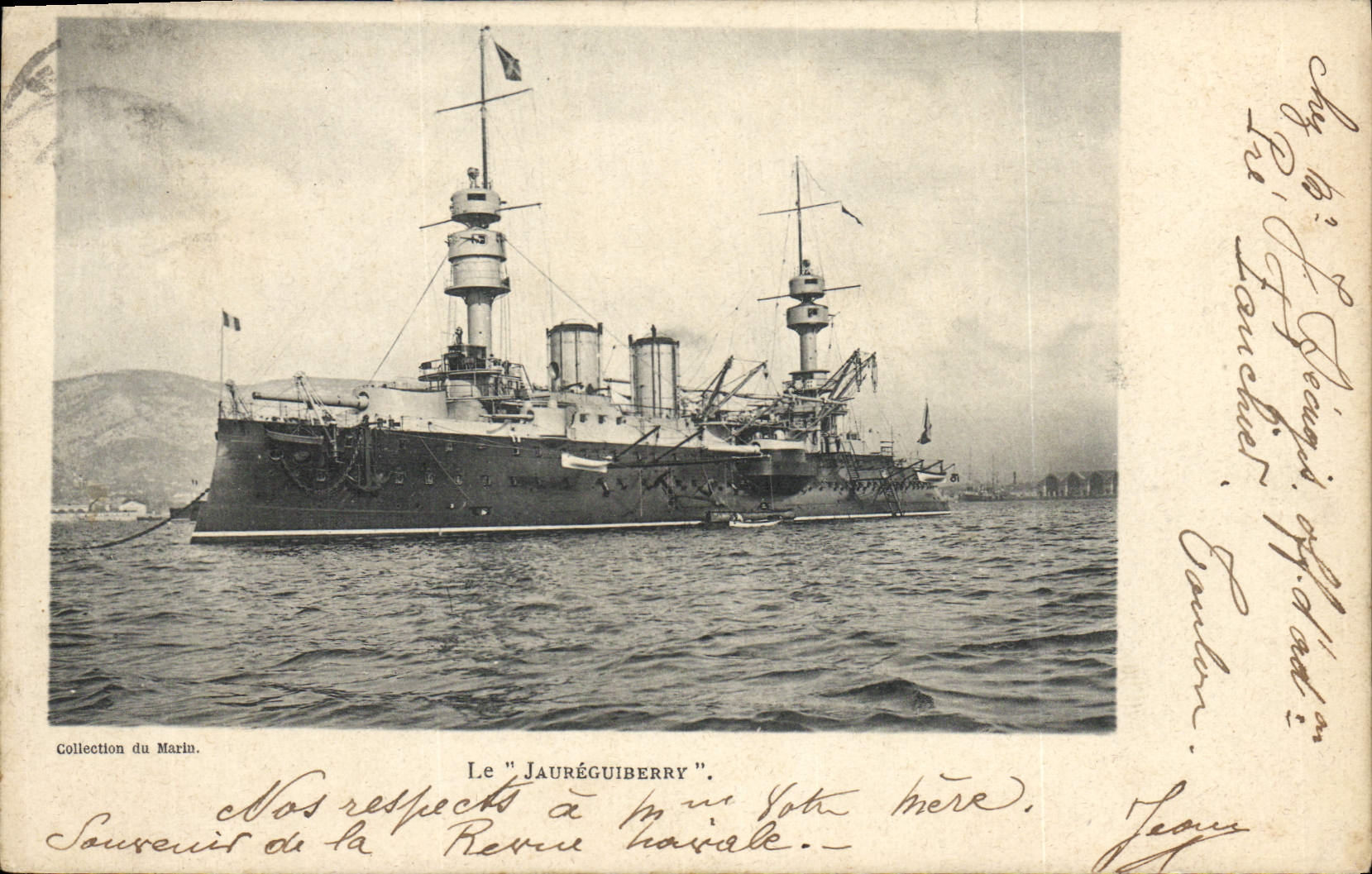 Le "Jauréguiberry" — Bateau de la Marine — Collection du Marin - Recto