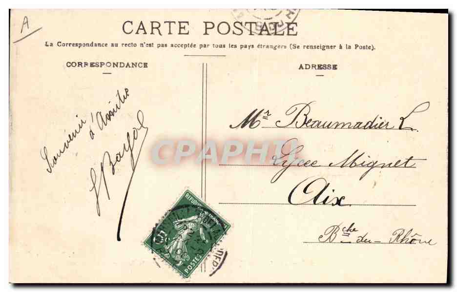La 'Justice' — Cuirassé d'Escadre de 15.000 Tonnes — A. Bougault n°545 — Achterkant