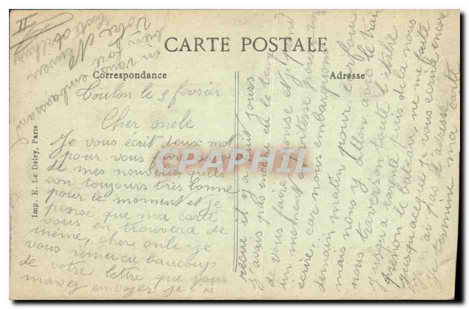 CPA Bateau Jean Bart Cuirasse d'escadre Dradnought — Verso