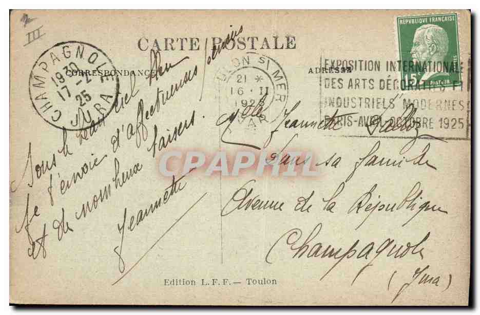 CPA Bateau Jean Bart — Verso