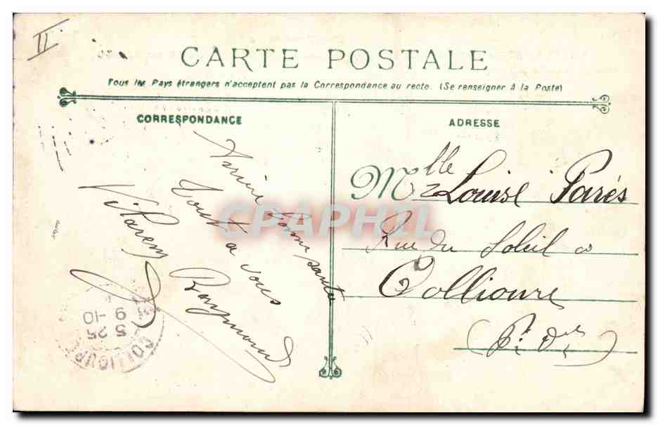 Cuirassé Justice — Marine Militaire Française — Phototypie Marius Bar, Toulon — Verso