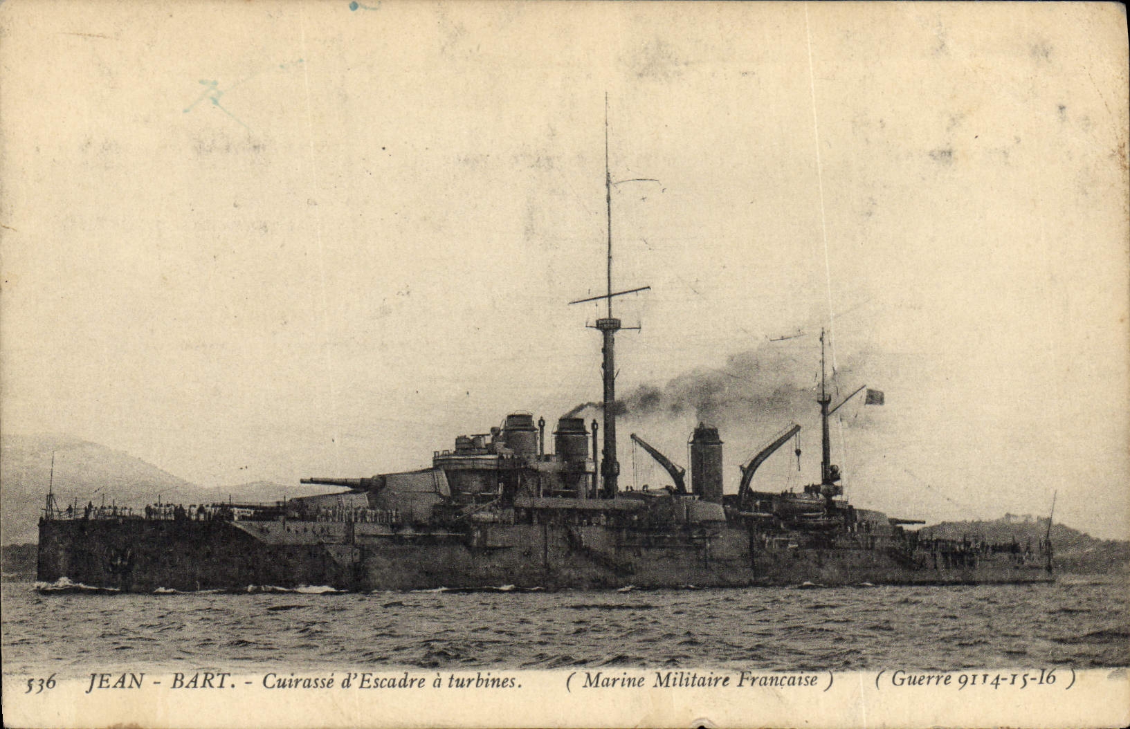 Jean-Bart - Cuirassé d'Escadre à turbines — Marine Militaire Française — Guerre 1914-15-16