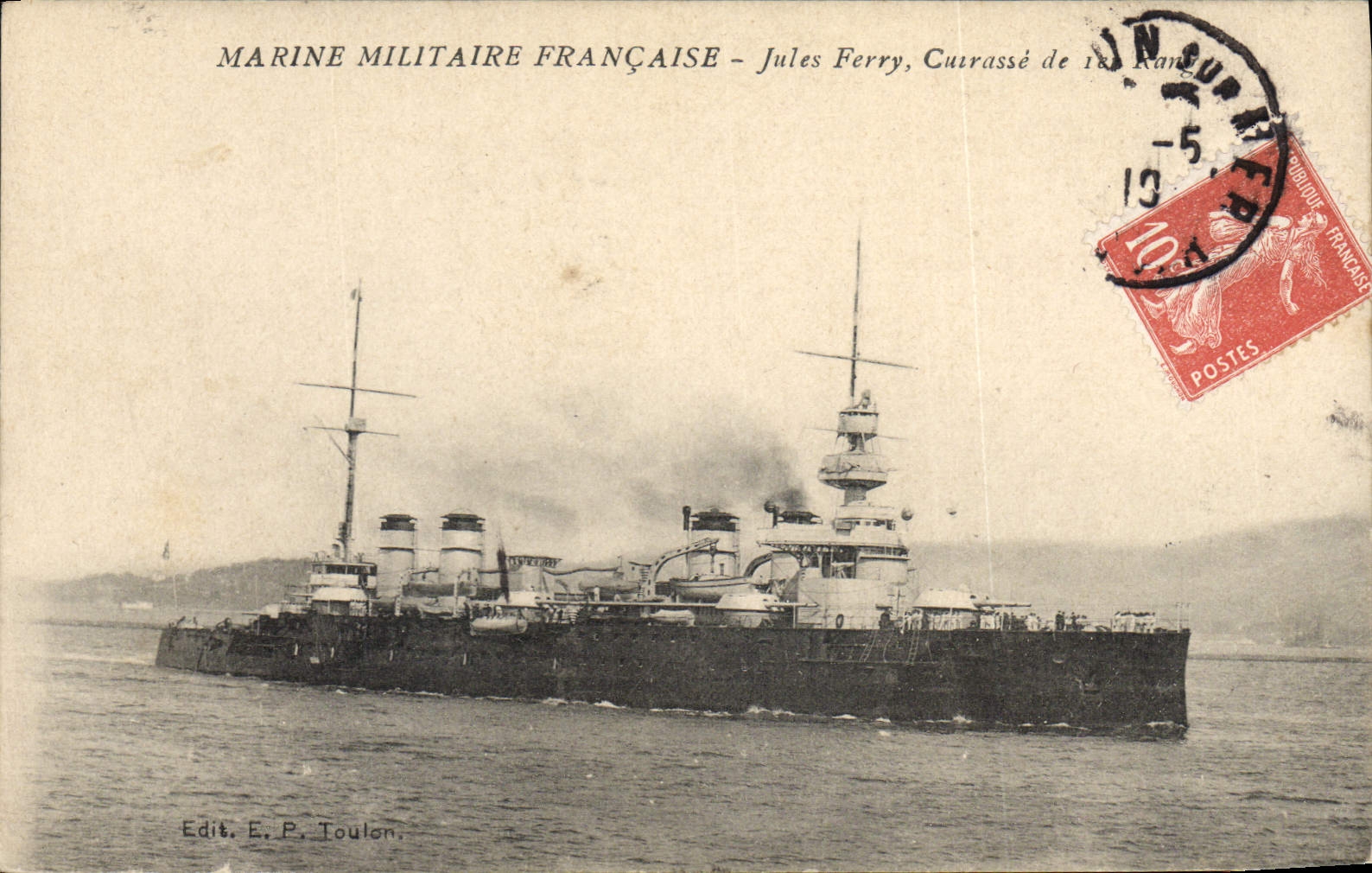 CPA Bateau Jules Ferry Cuirasse de 1er rang