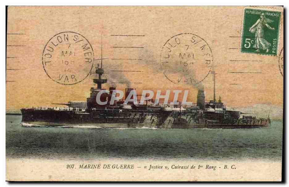 CPA Bateau Justice Cuirasse de 1er rang