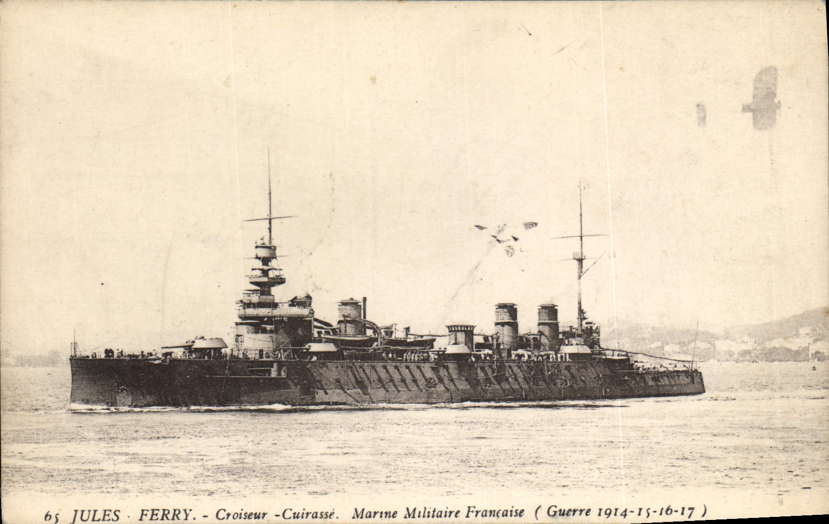 Croiseur-Cuirassé Jules Ferry — Marine Militaire Française (Guerre 1914-15-16-17) — Éditeur : Établissements d’Impressions Phototypiques, Toulon