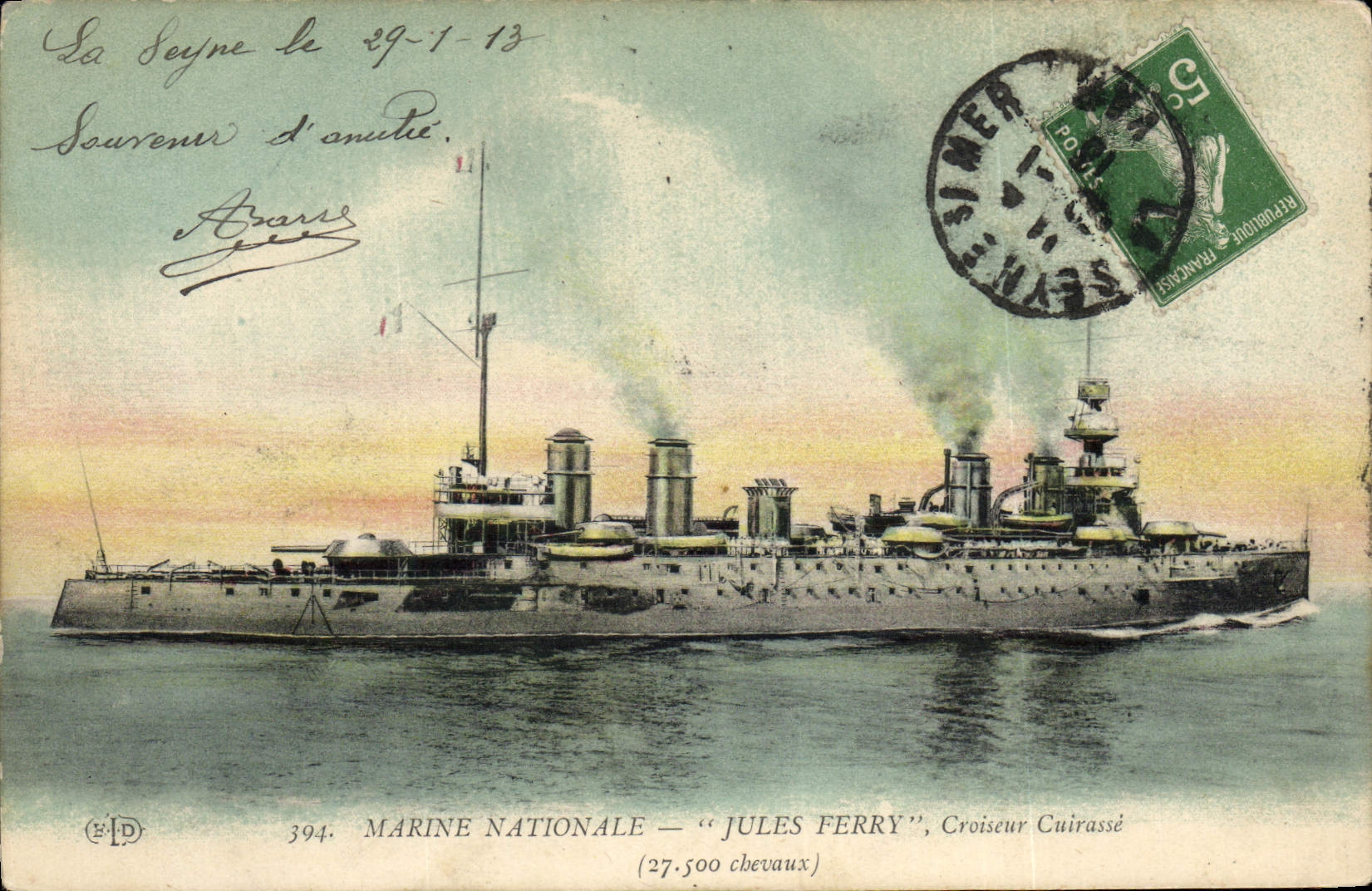 Croiseur Cuirassé "Jules Ferry" — Marine Nationale — éditeur E.D. n°394