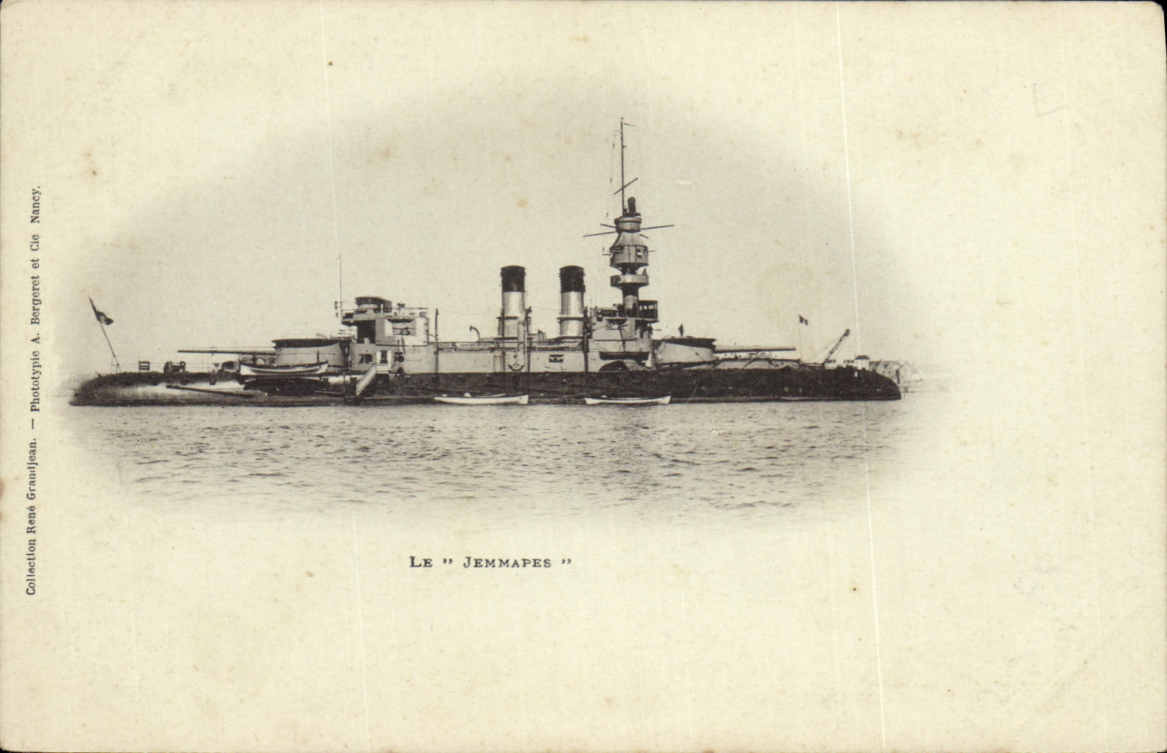 Le "Jemmapes" — Bateau de guerre — Phototypie A. Bergeret et Cie, Nancy - Recto