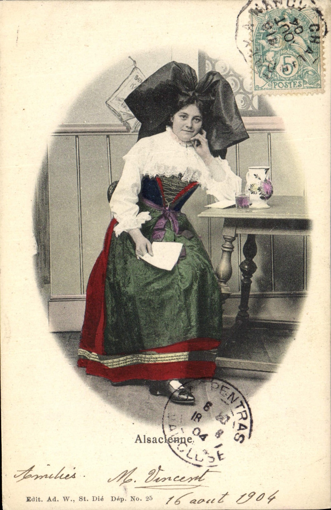 CPA Folklore Alsace Alsacienne