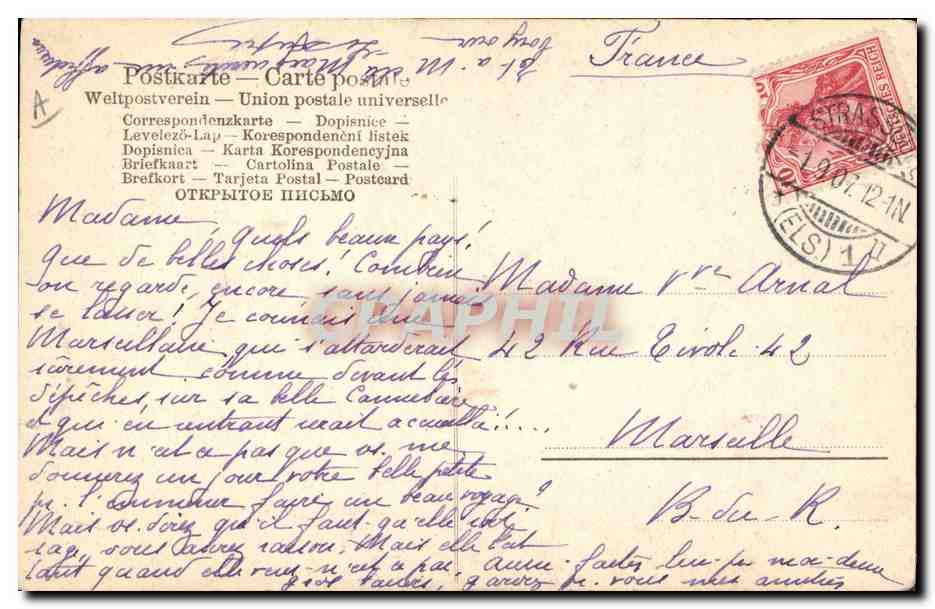 CPA Folklore Alsace Alsacienne — Verso